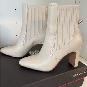 Vince Women's Cream Heeled Boots
